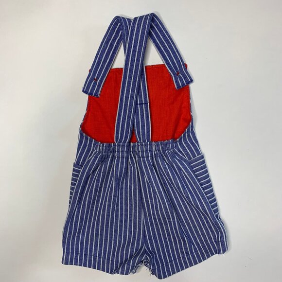 Vintage Carters Striped Overalls Bibs Jumper Size 12M Striped Boat Nautical - Picture 5 of 8
